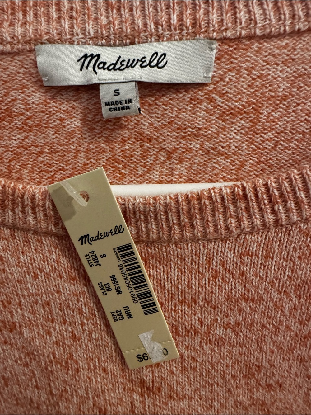 Madewell Peach Short-Sleeve Knit Sweater Top - Picture 5 of 5